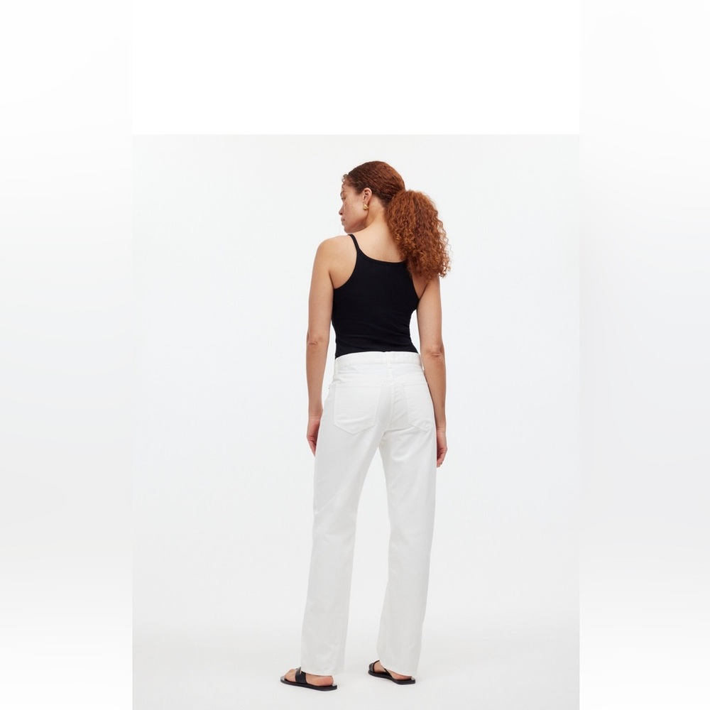 MADEWELL LowSlung Straight Pants  White High Rise Size 30 Office Academia Preppy - Picture 12 of 12
